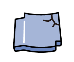 破損した瓦のイラスト