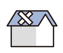 屋根瓦が破損した家のイラスト
